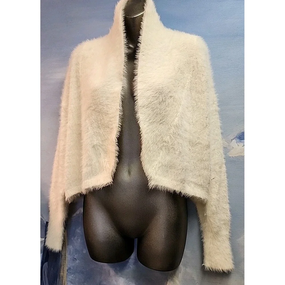 NWT Anthropolgie S Fuzzy Eyelashe Cardigan Ivory $148